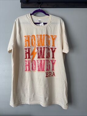 RusTee Cream Graphic T‑Shirt with red Accent